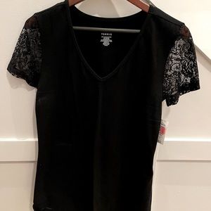 Torrid, size 1, black lace tee